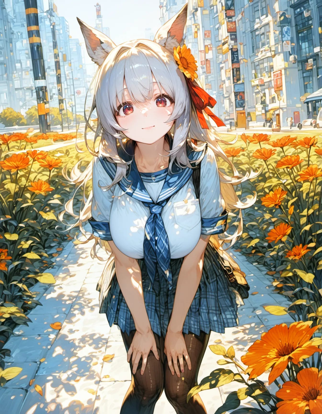 Urban Kitsune’s Spring Bloom | の人気AIイラスト・グラビア