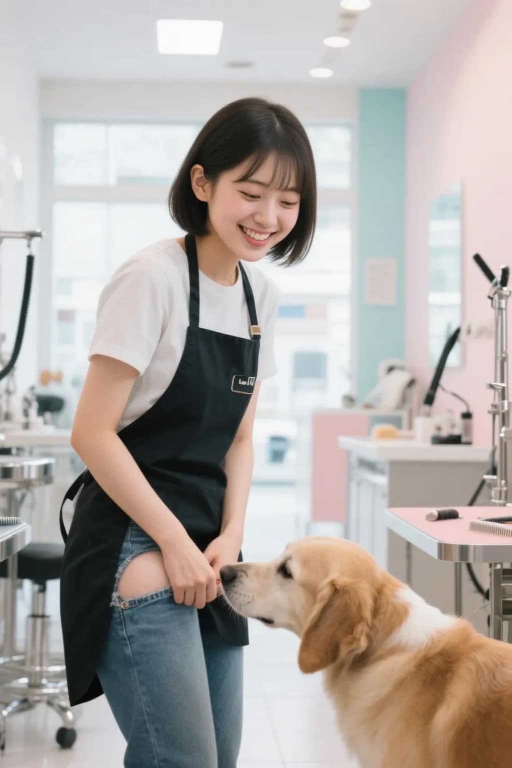 なんか嗅いでくる犬