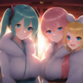 V4　ボカロ　初音ミク　鏡音リン　巡音ルカ　明けましておめでとうございます 6枚目