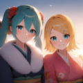 V4　ボカロ　初音ミク　鏡音リン　巡音ルカ　明けましておめでとうございます 10枚目