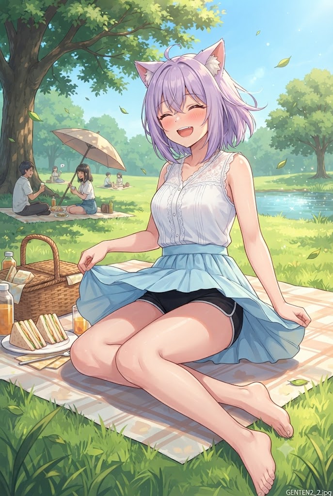 ピクニック中にパンチラのシス