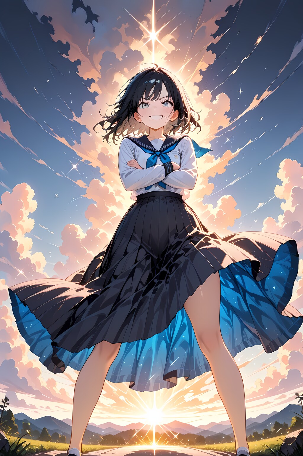 長いスカートのJK