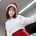 サンタのコスプレをしているOL 2 3枚目