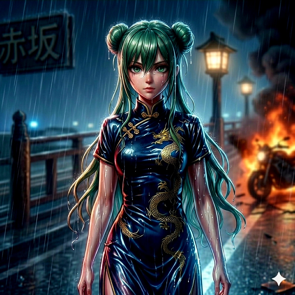 マオマオの豪雨の夜のハイウエィー