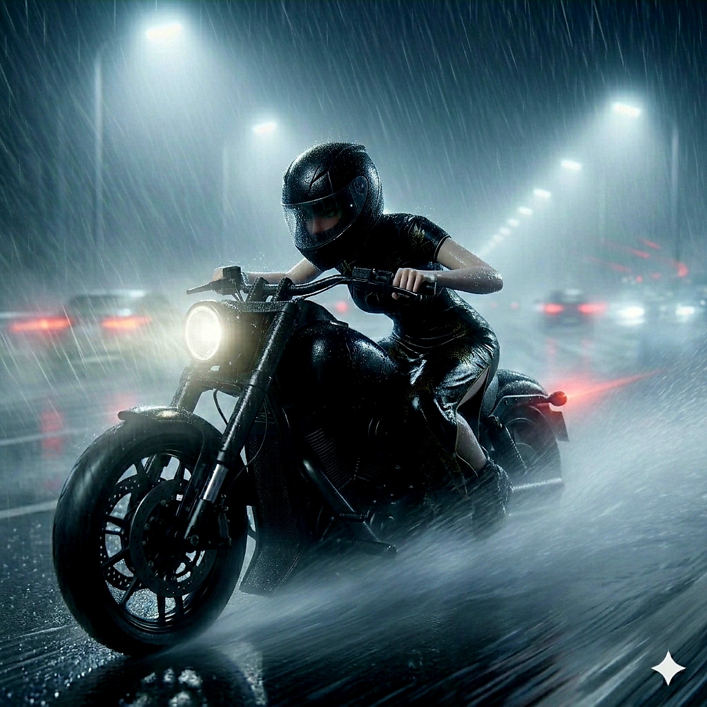 マオマオの豪雨の夜のハイウエィー