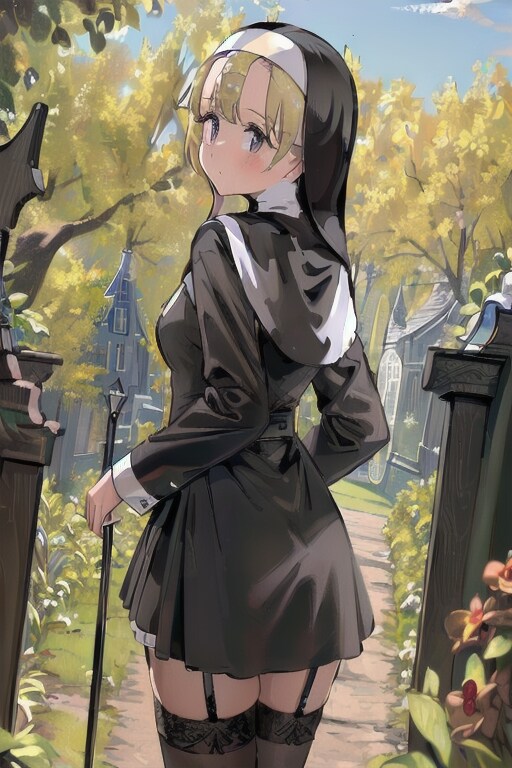 修道服+ガーターベルト