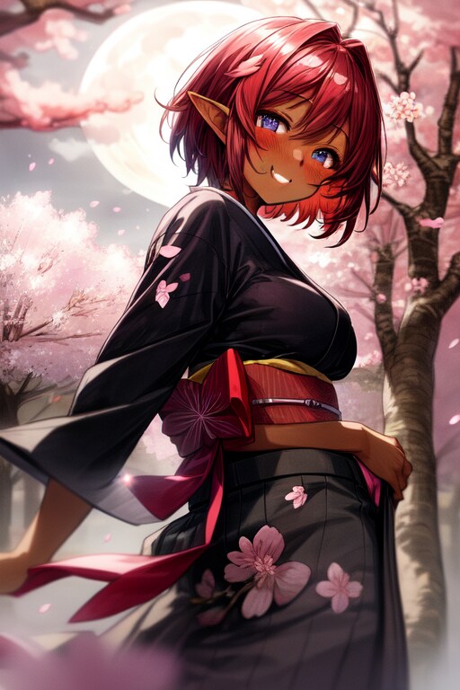 月と夜霧と桜