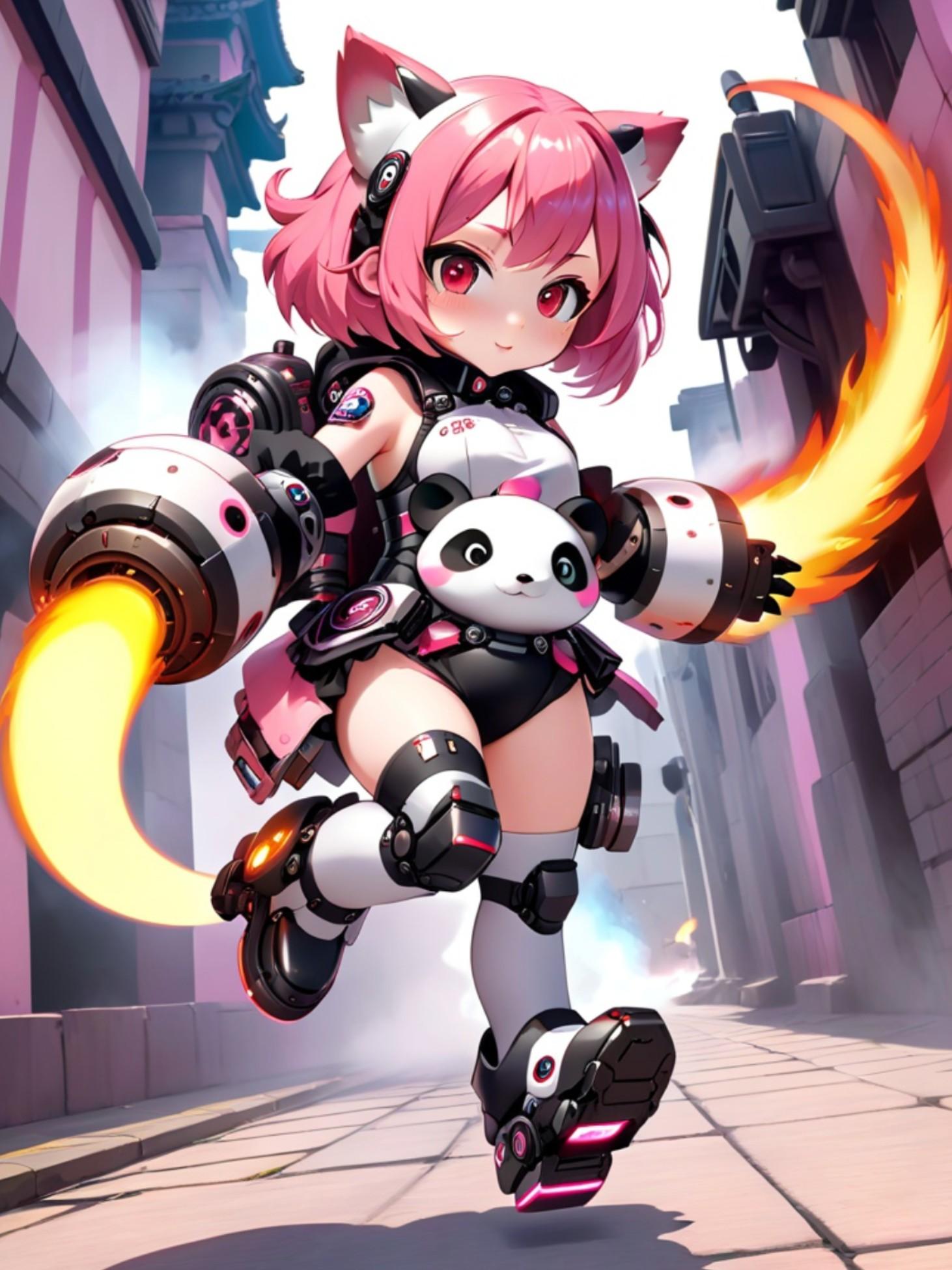 バトルスーツのピンク髪ちゃん