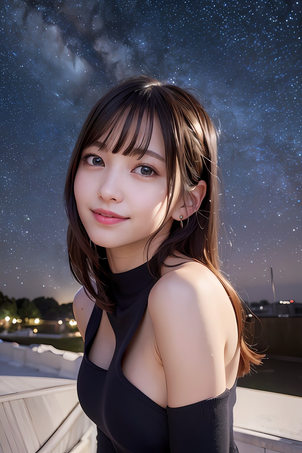 星空の下で01