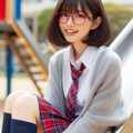 眼鏡女子 楓の滑り台 9枚目