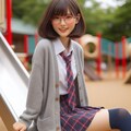 眼鏡女子 楓の滑り台 8枚目
