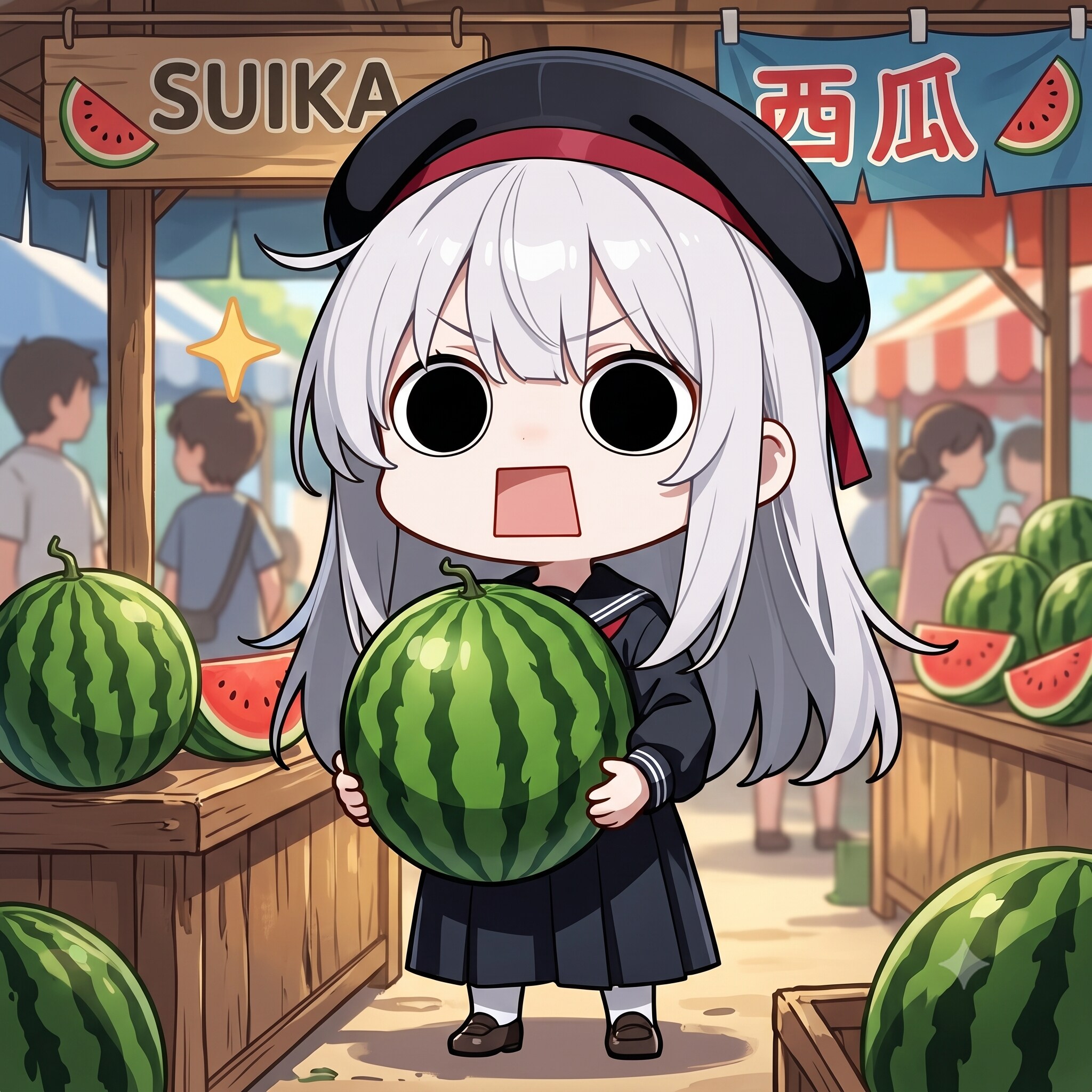 西瓜を選ぶえらいこっちゃ嬢