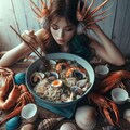 海少女とseafood noodle 2枚目