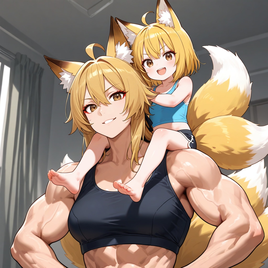 肩車狐っ娘