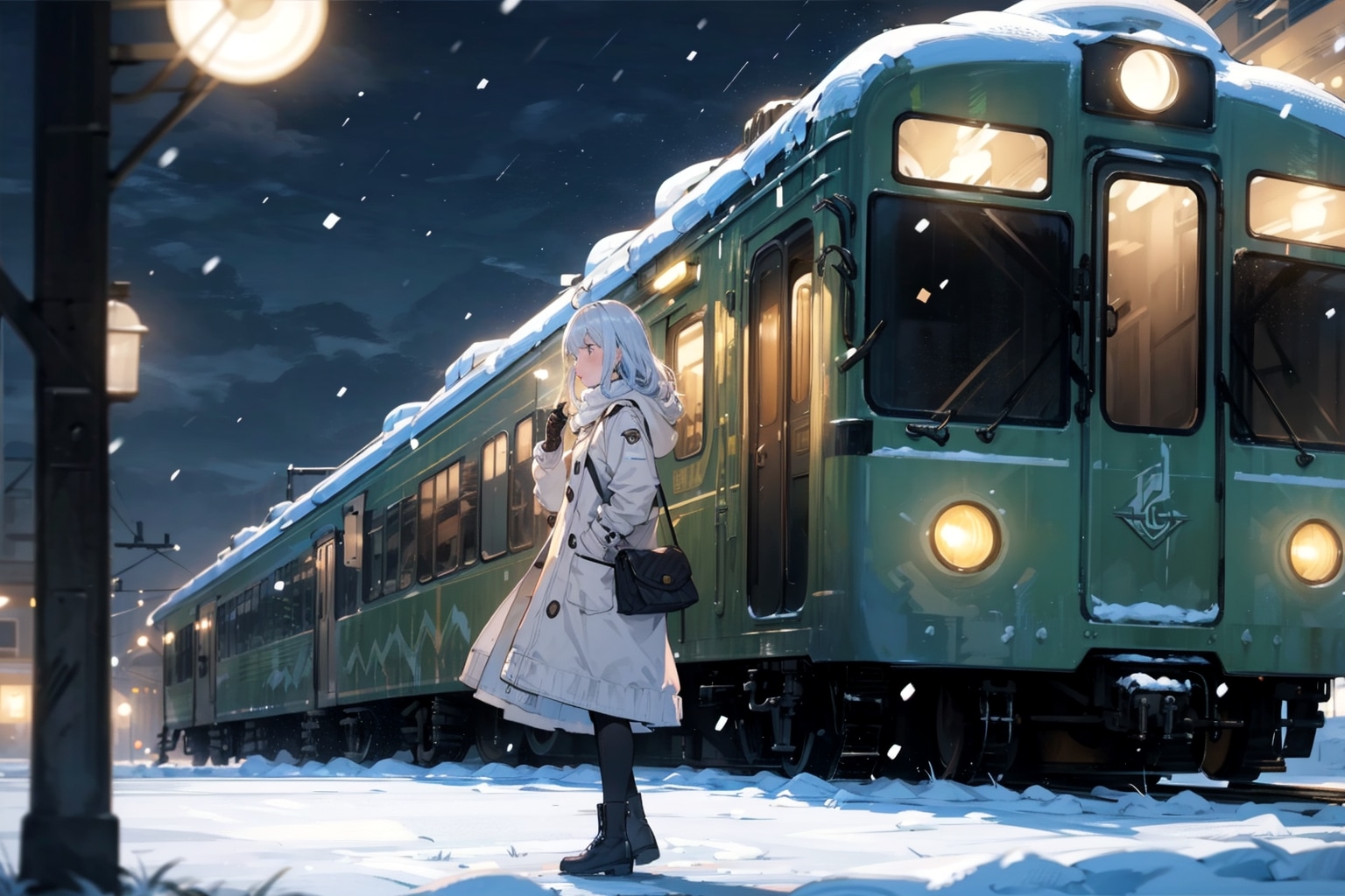 雪と電車01
