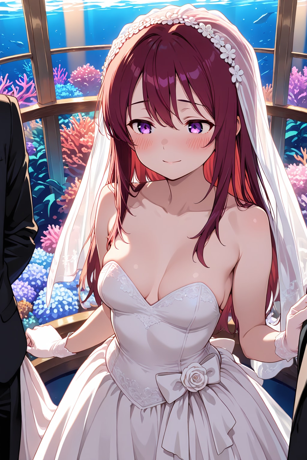 長身美脚赤髪紫目美少女のヴェディングドレス姿💒（ＨＡＰＰＹ様版）