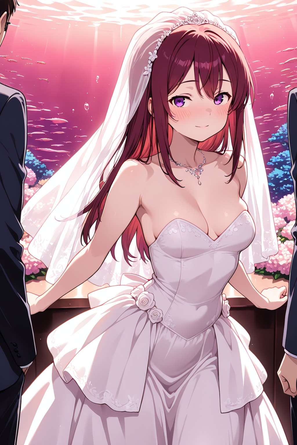 長身美脚赤髪紫目美少女のヴェディングドレス姿💒（ＨＡＰＰＹ様版）