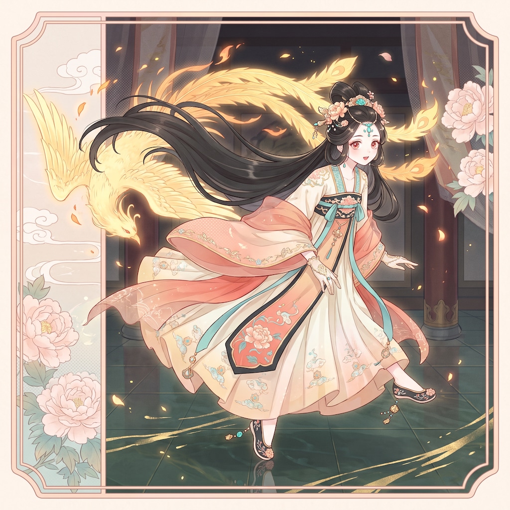 鳳凰花冠の少女
