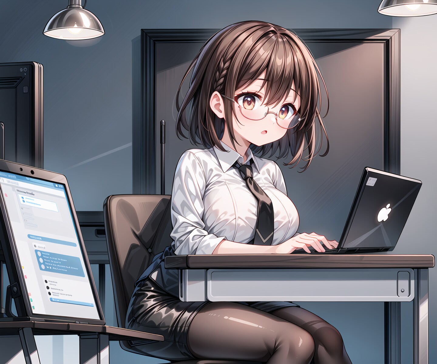 青サキュバスさん（擬態モード）・お仕事中
