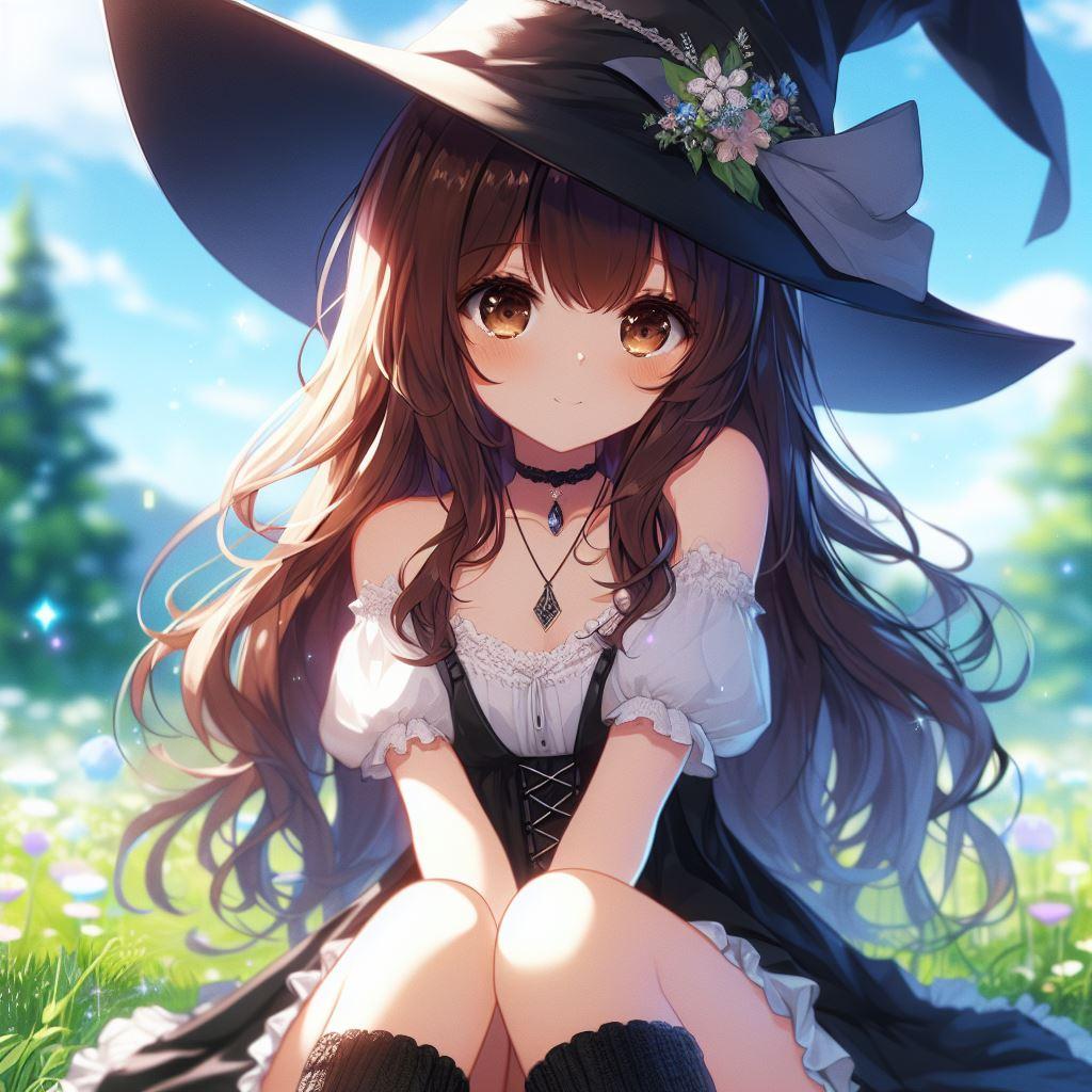 草原でくつろぐ見習い魔法使い🧙