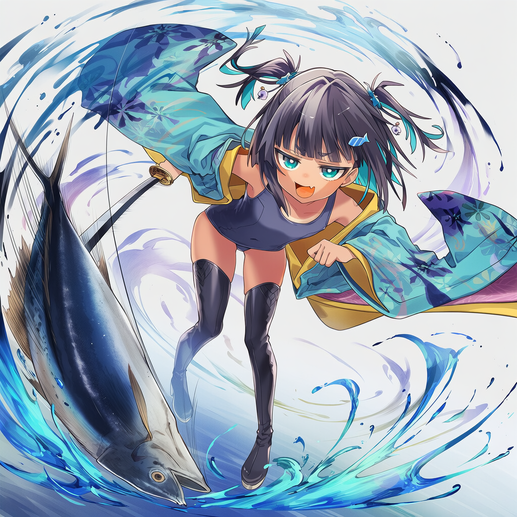 マグロの呼吸、スク水こなつちゃん