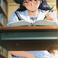 【鮎川まどか】 図書館で勉強会のはずが 【Madoka Ayukawa】 11枚目