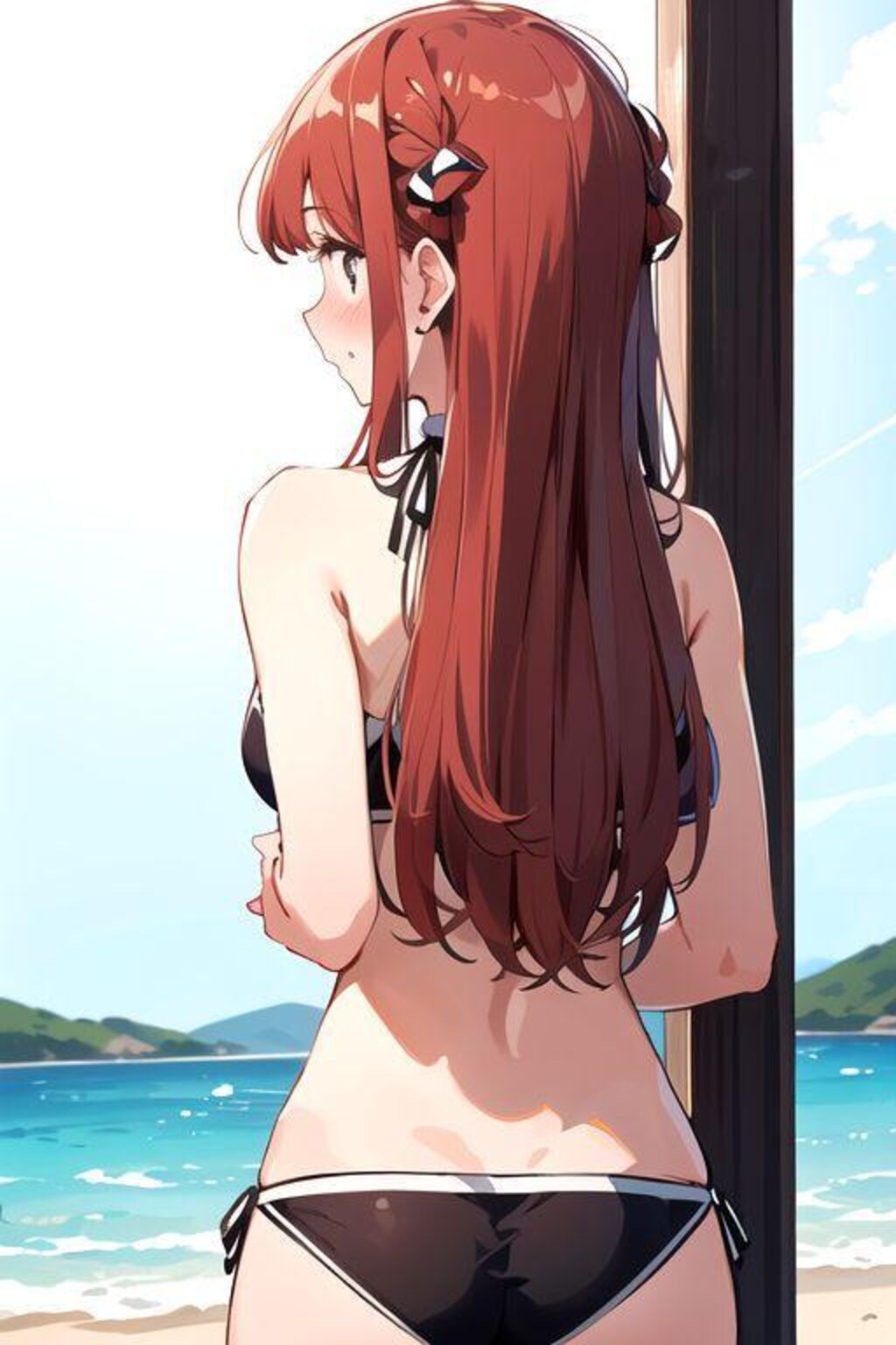 後ろ姿のビキニガール