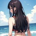 後ろ姿のビキニガール 9枚目