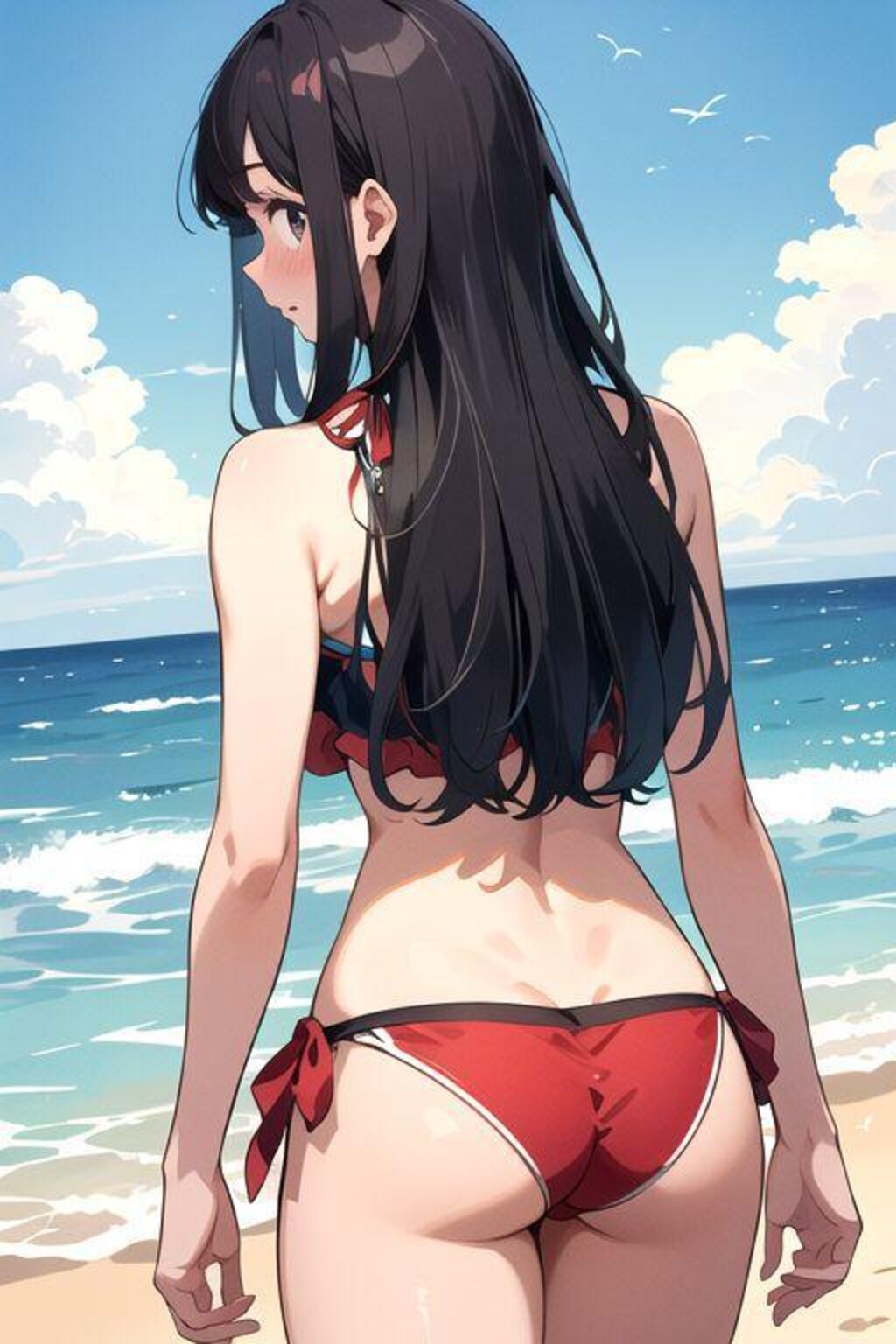 後ろ姿のビキニガール