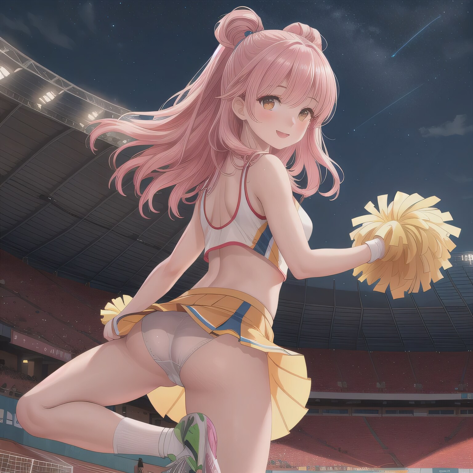 ピンク髪ロングでチア衣装の少女５
