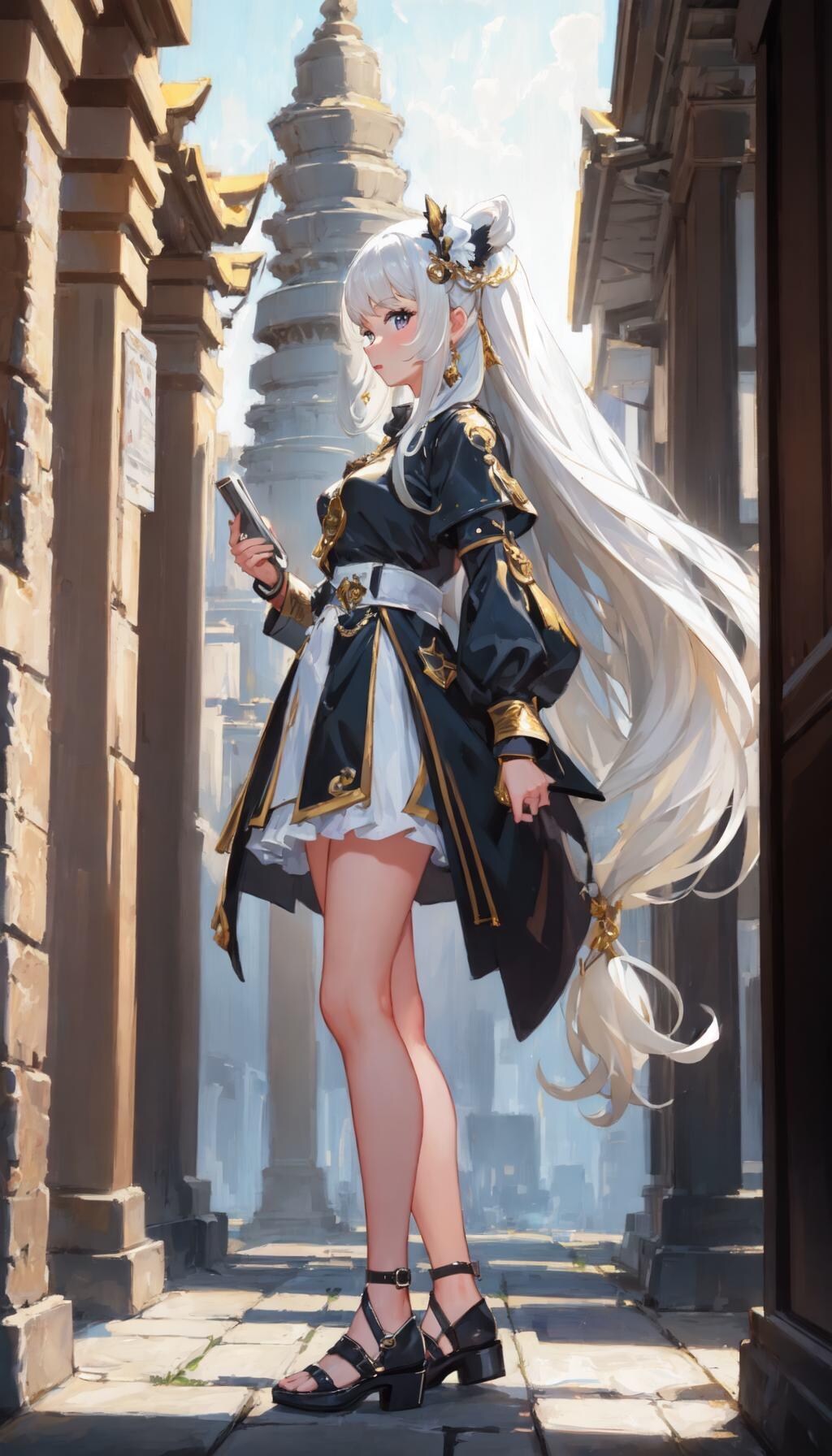 神殿騎士少女(白髪ちゃん)
