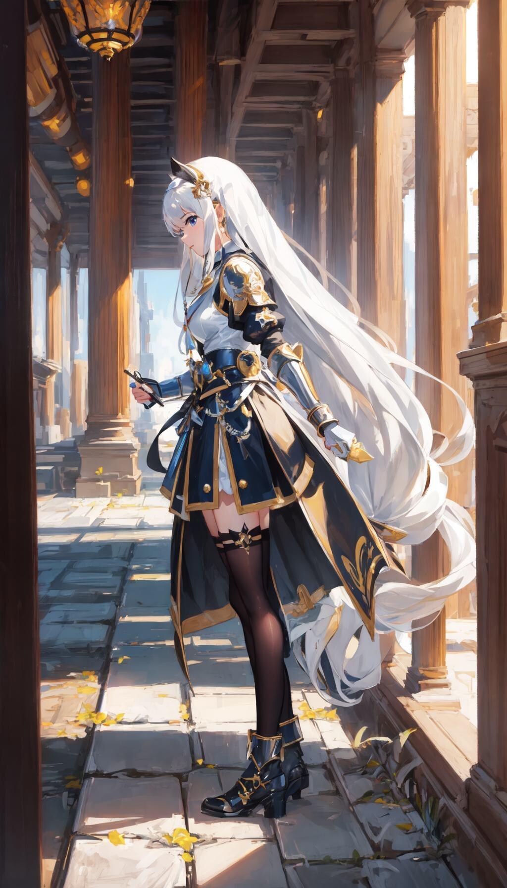 神殿騎士少女(白髪ちゃん)