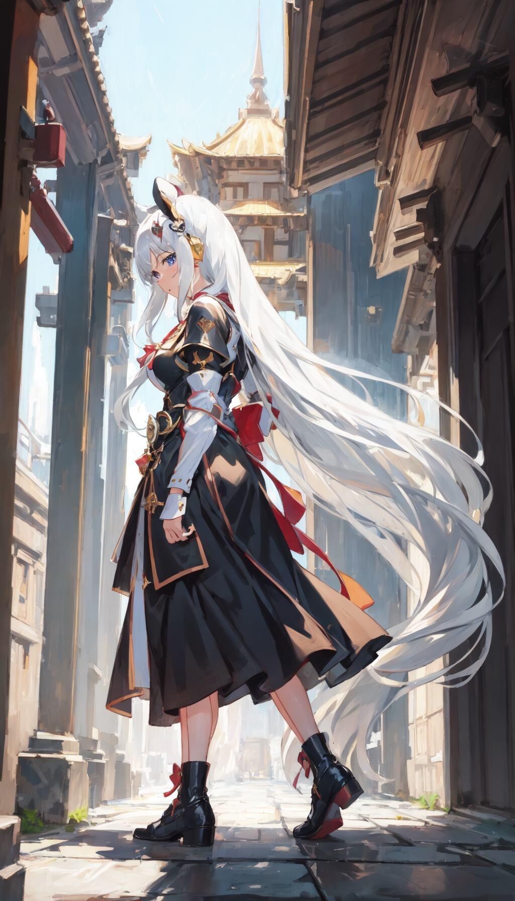 神殿騎士少女(白髪ちゃん)