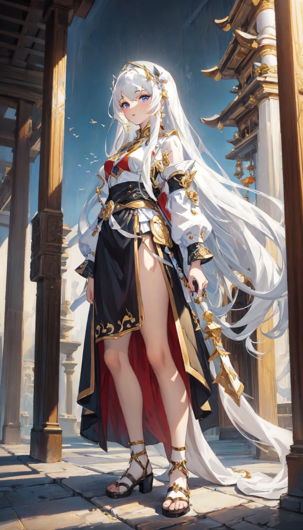 神殿騎士少女(白髪ちゃん)