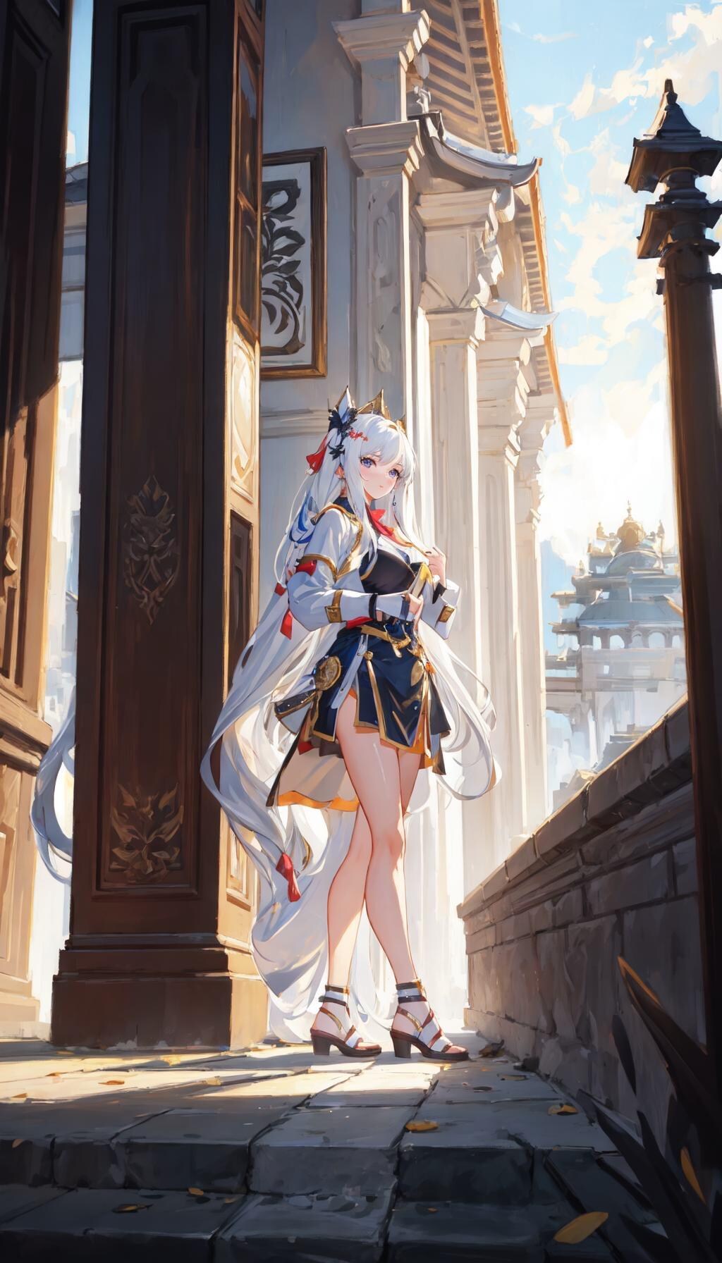 神殿騎士少女(白髪ちゃん)