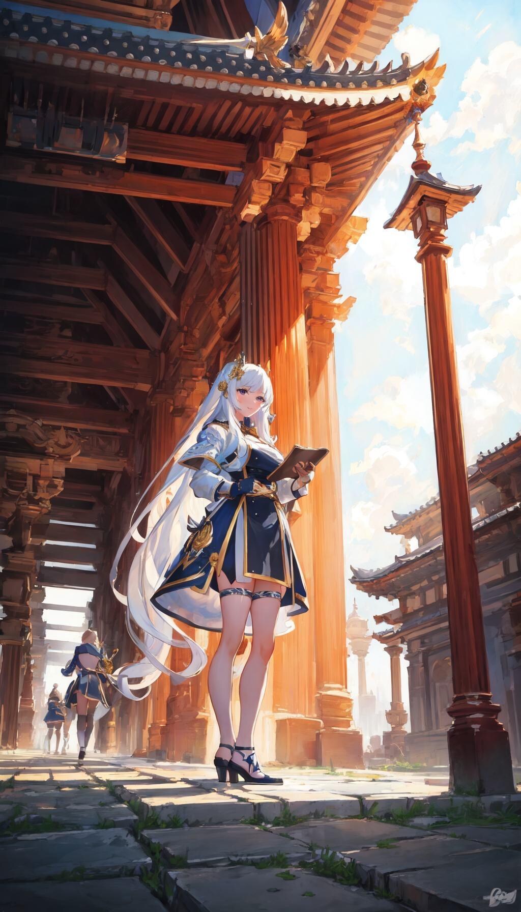 神殿騎士少女(白髪ちゃん)