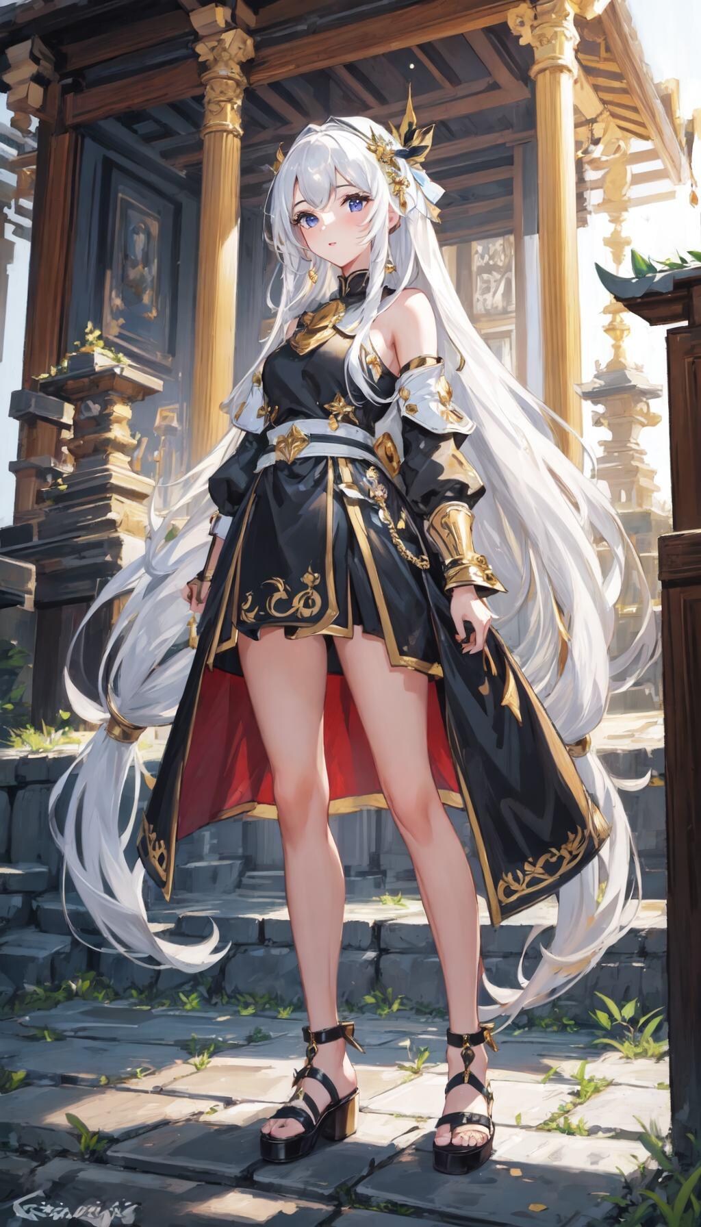 神殿騎士少女(白髪ちゃん)