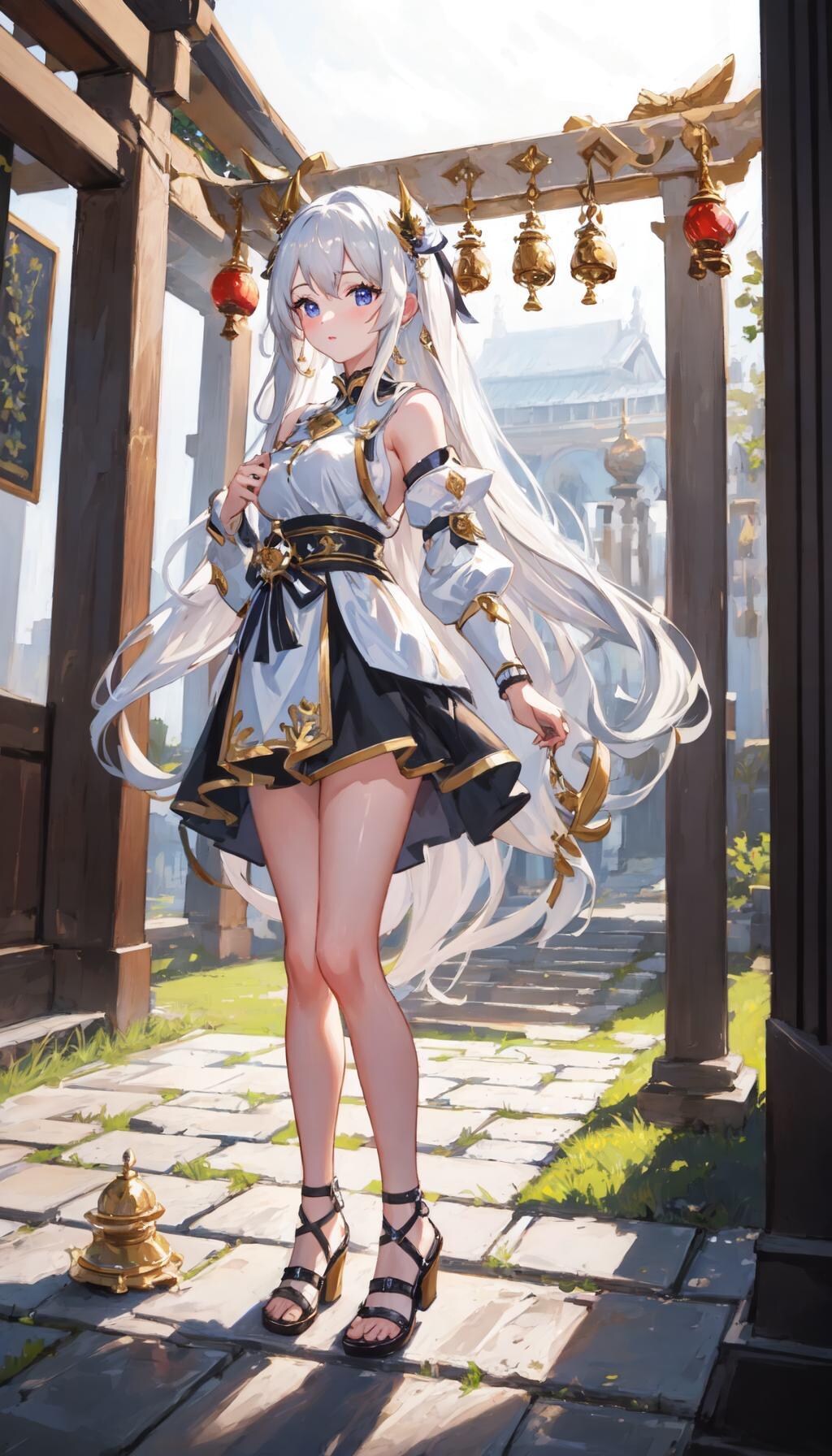 神殿騎士少女(白髪ちゃん)