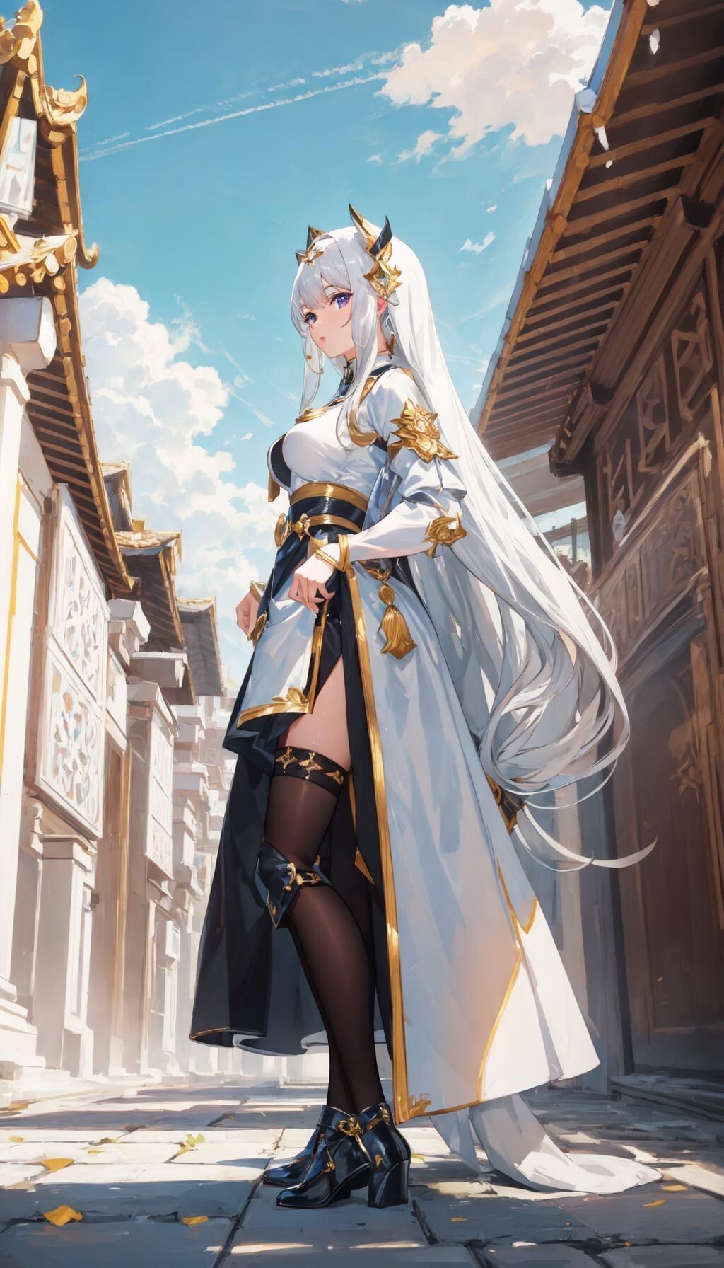 神殿騎士少女(白髪ちゃん)