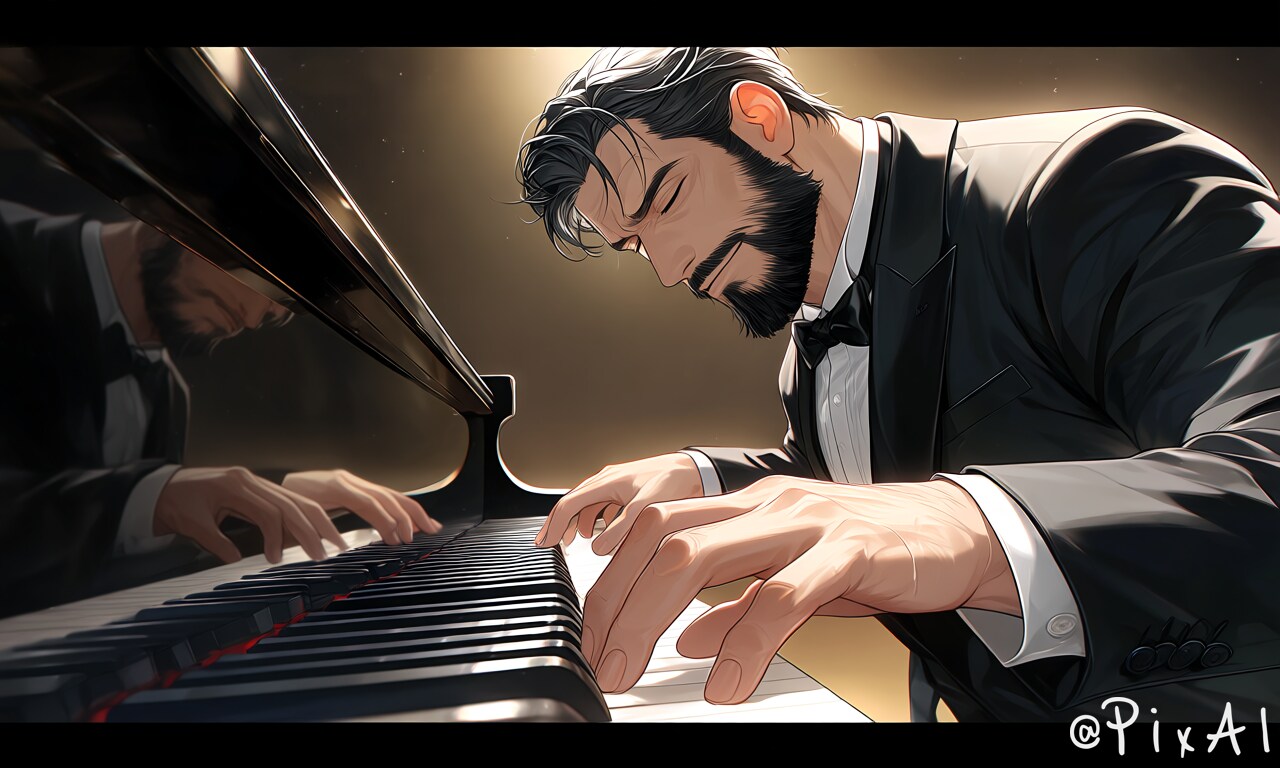 ピアノとおっさん | の人気AIイラスト・グラビア