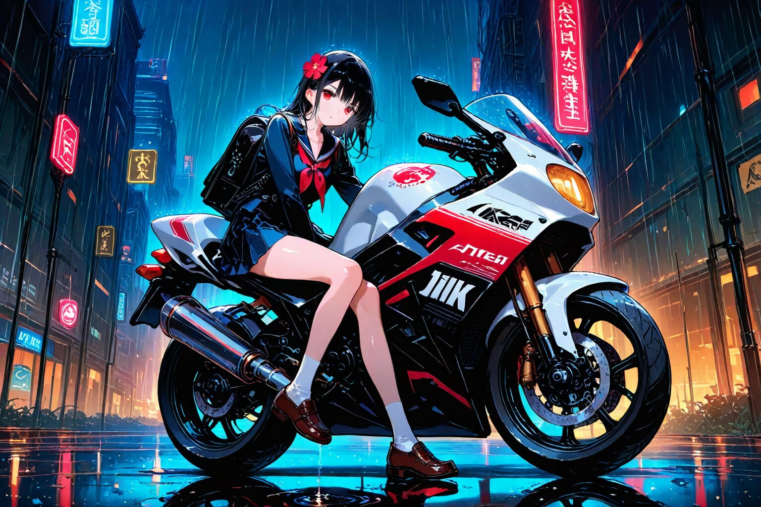 bike in the night | の人気AIイラスト・グラビア