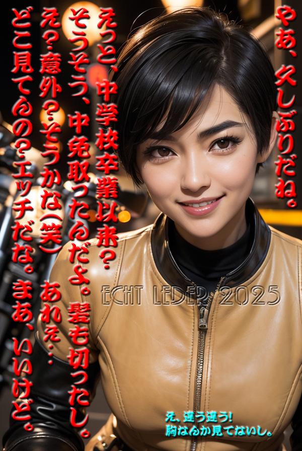 久しぶりに幼馴染に合ったバイカー女子ちゃん
