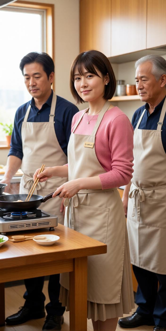 自宅で料理教室を開いてる美由希ママ　意外と押しに弱くて