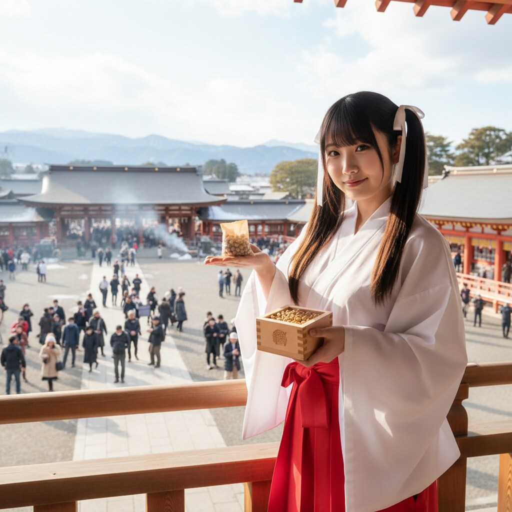 黒ツイさん。節分巫女