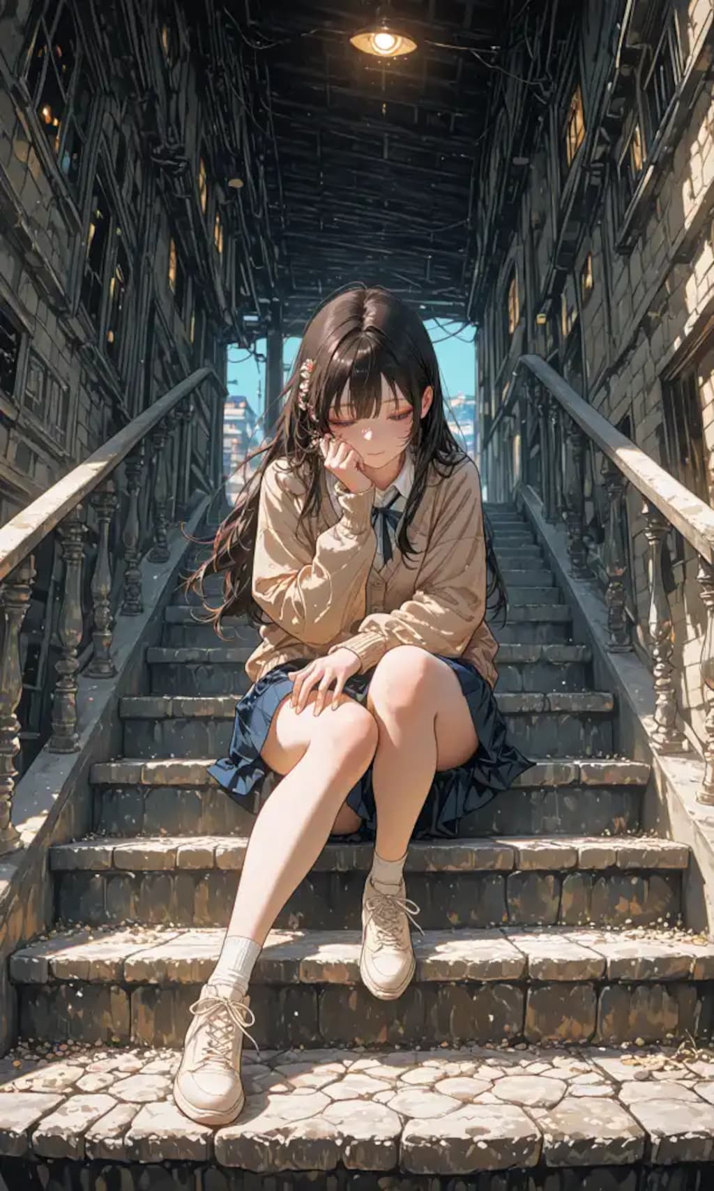 階段の少女