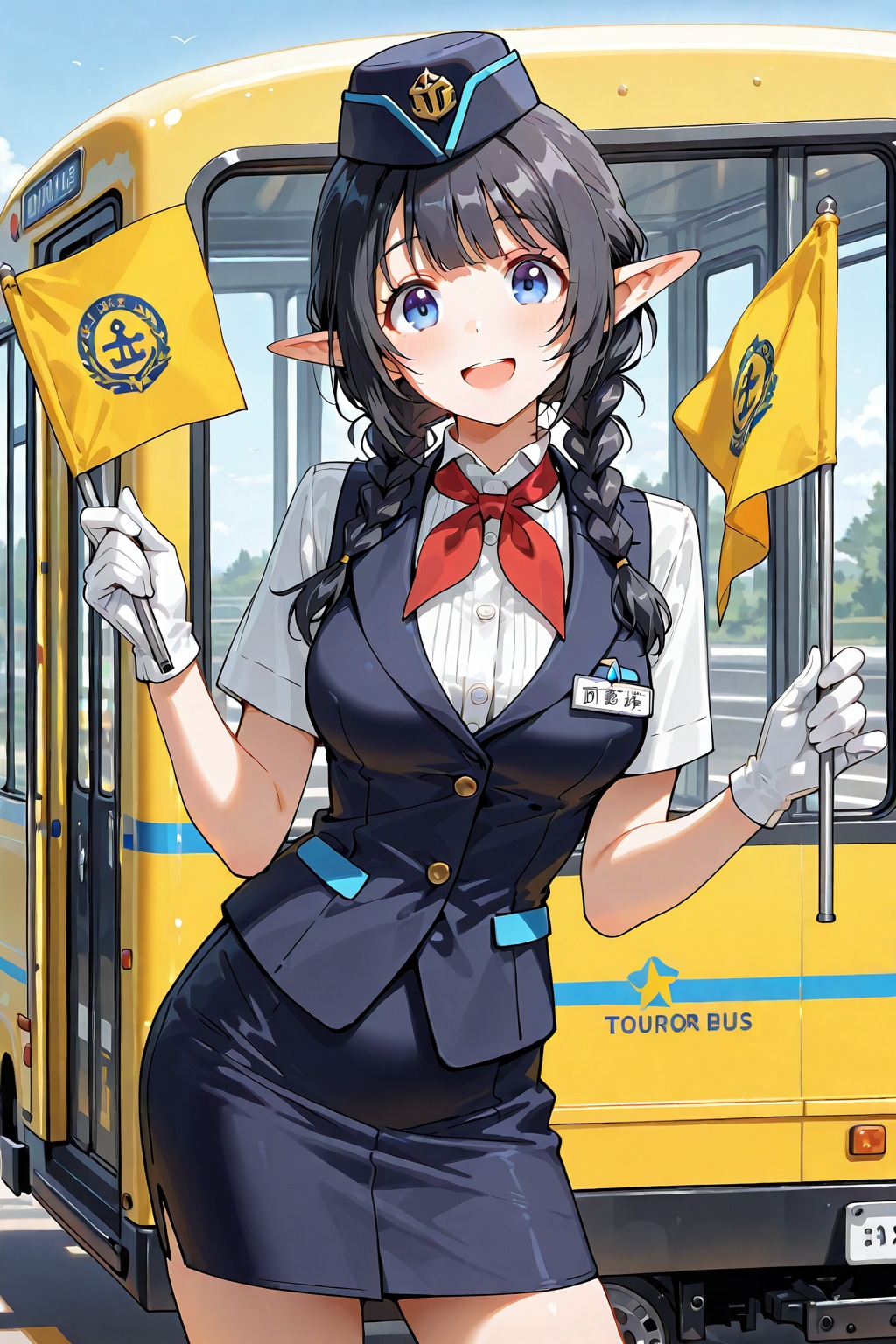 バスガイドエルフ | の人気AIイラスト・グラビア