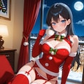 セクシーサンタ衣装の葵さん(PixAI版) 2枚目