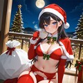セクシーサンタ衣装の葵さん(PixAI版) 4枚目