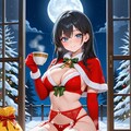 セクシーサンタ衣装の葵さん(PixAI版) 3枚目