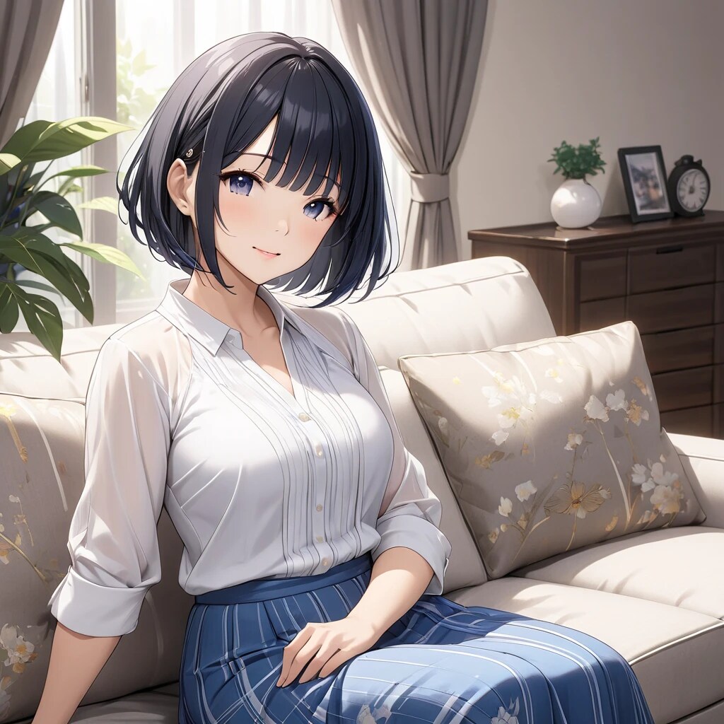 黒髪ボブカットの人妻さん | の人気AIイラスト・グラビア